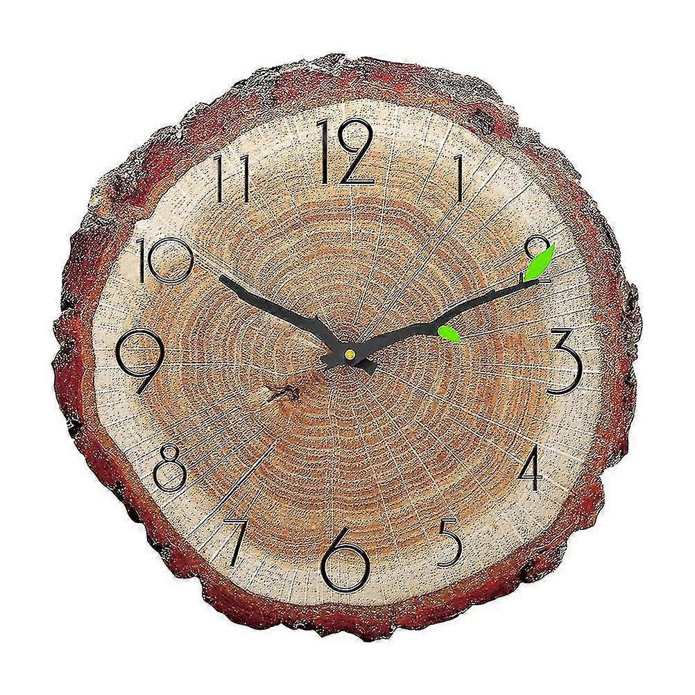 1pc Household Mute Tree-Ring Wall Clock Decor Decorative Wall Clock (Brown)