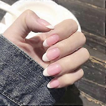 Two Boxes Nails Short Nude Pink Round Oval False Nails For Women