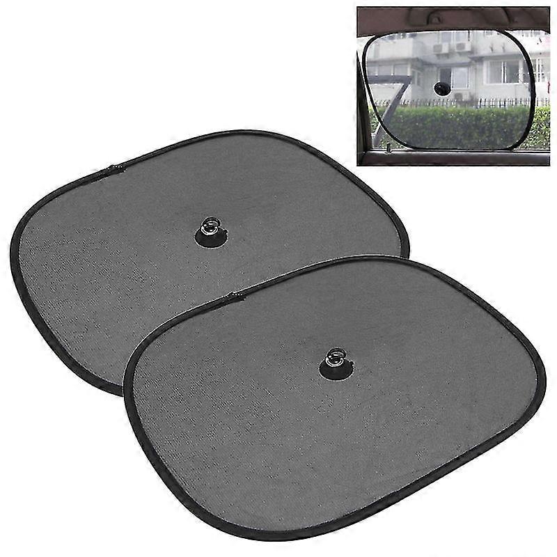Exquisite 2pcs Car Window Sunshade Sun Shade Visor Side Mesh Cover Shield Sunscreen Black