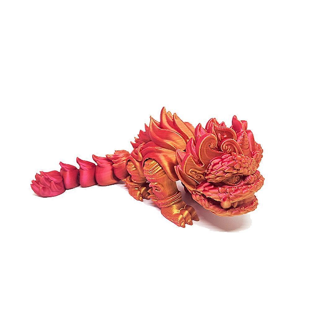 2024 new products 3D printing lion joint movable 20cm gradient desktop car decoration ornaments Spring Festival children's toys