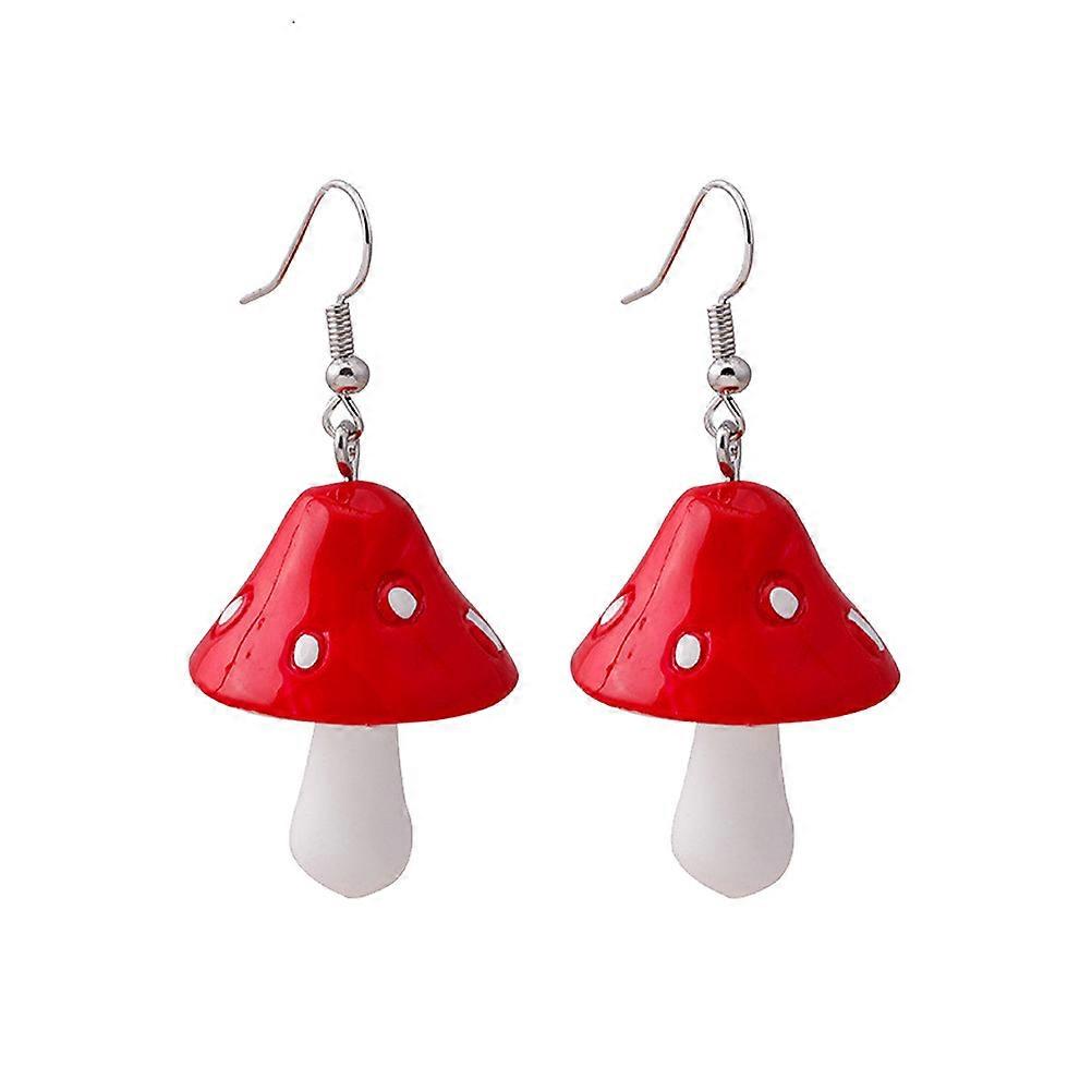 1Paire Simulé Champignon En Forme Boucles D’oreilles Pendentifs Créatifs Femmes Bijoux