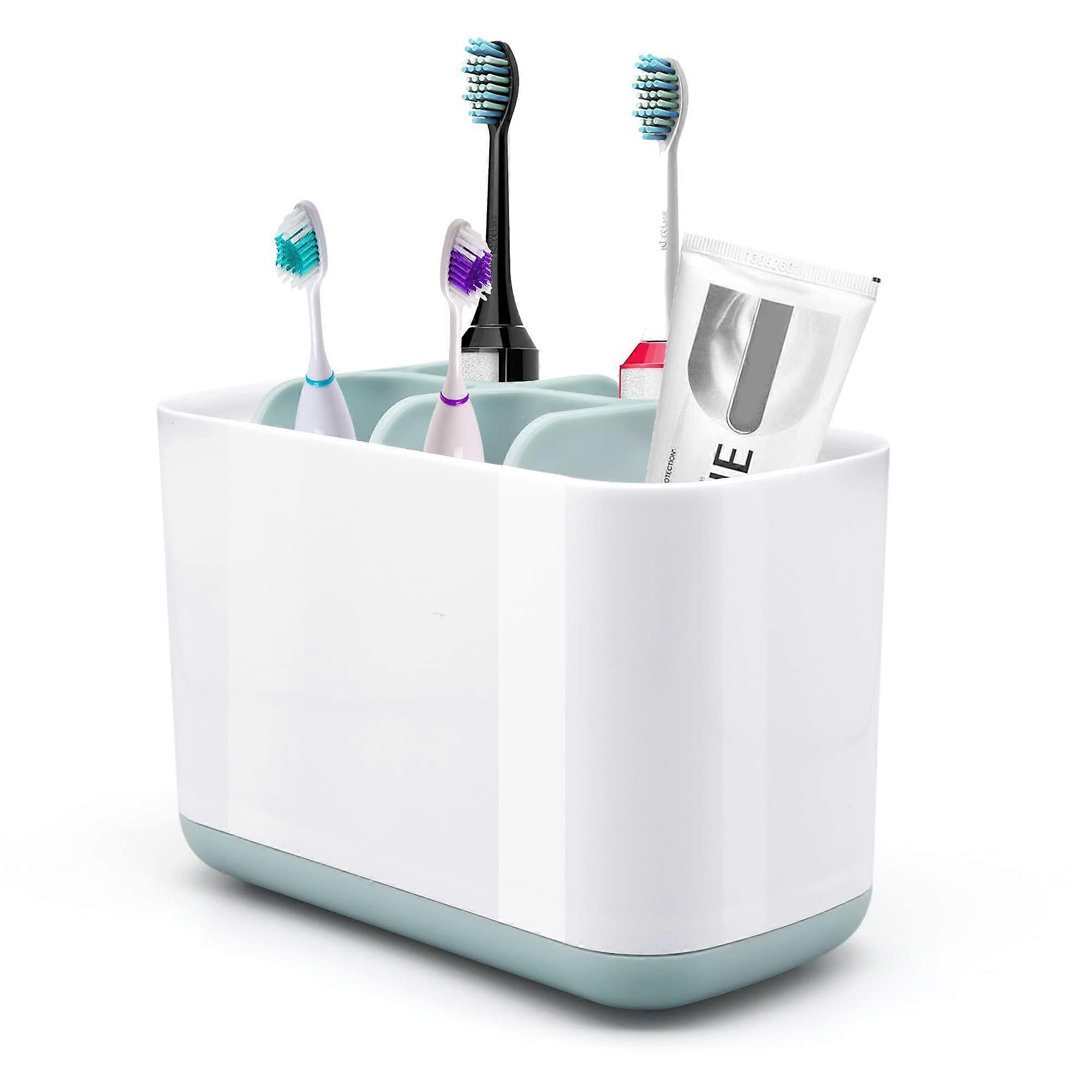 Removable Plastic Electric Toothbrush Holder - Bathroom Storage Rack (Blue)