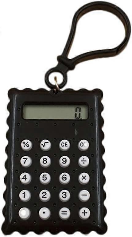 Pocket Student Mini Electronic Calculator Biscuit Shape School Gift Black
