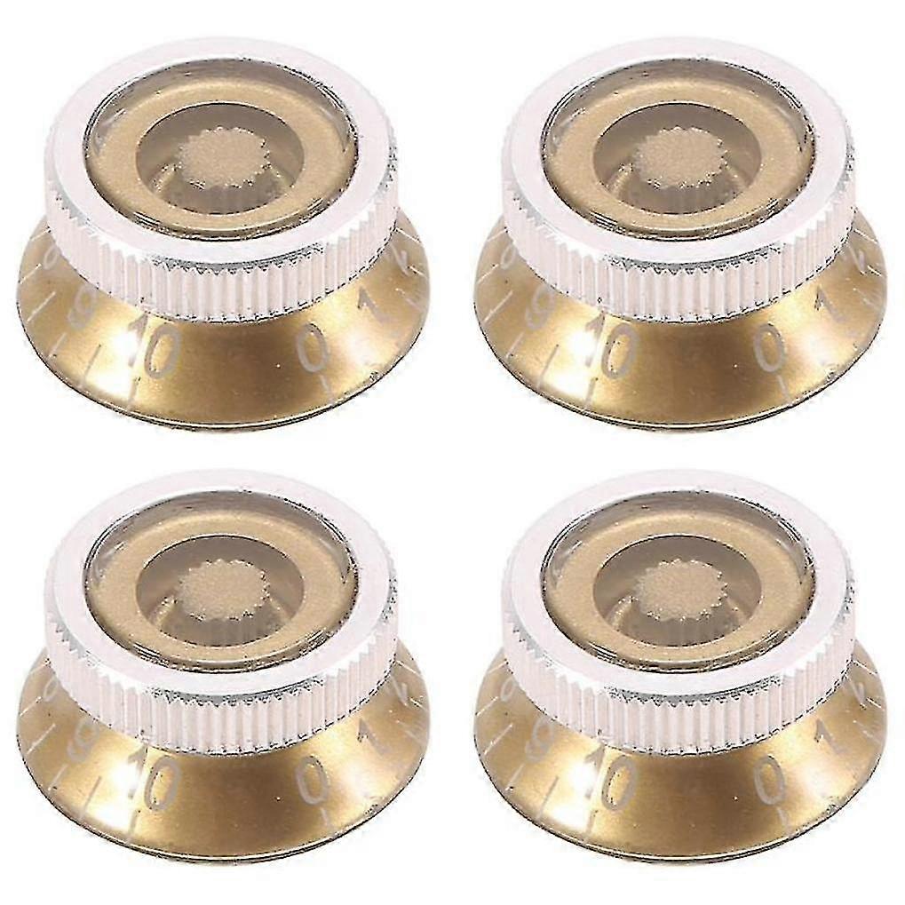 4pcs Guitar Tone And Volume Speed Control Knobs Top Hat For Lp ,gold
