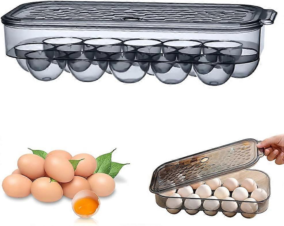 Plastic Egg Carton Egg Storage Container, BPA Free, Stackable Egg Fridge Storage with Lid, Holds 16