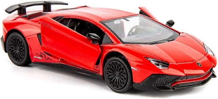 Skala 1/32 LP770-4 Model samochodu odlewniczego, samochód zabawkowy ze stopu dla dzieci, pojazdy z powrotem Samochód zabawkowy dla małych dzieci Dzieci Chłopcy Dziewczęta Prezent (czerwony)