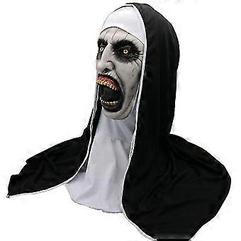 Máscara De La Monja De Látex Para Halloween – Disfraz De Cabeza Completa Con Pañuelo, Espeluznante Y Realista Para Hombres Y Mujeres