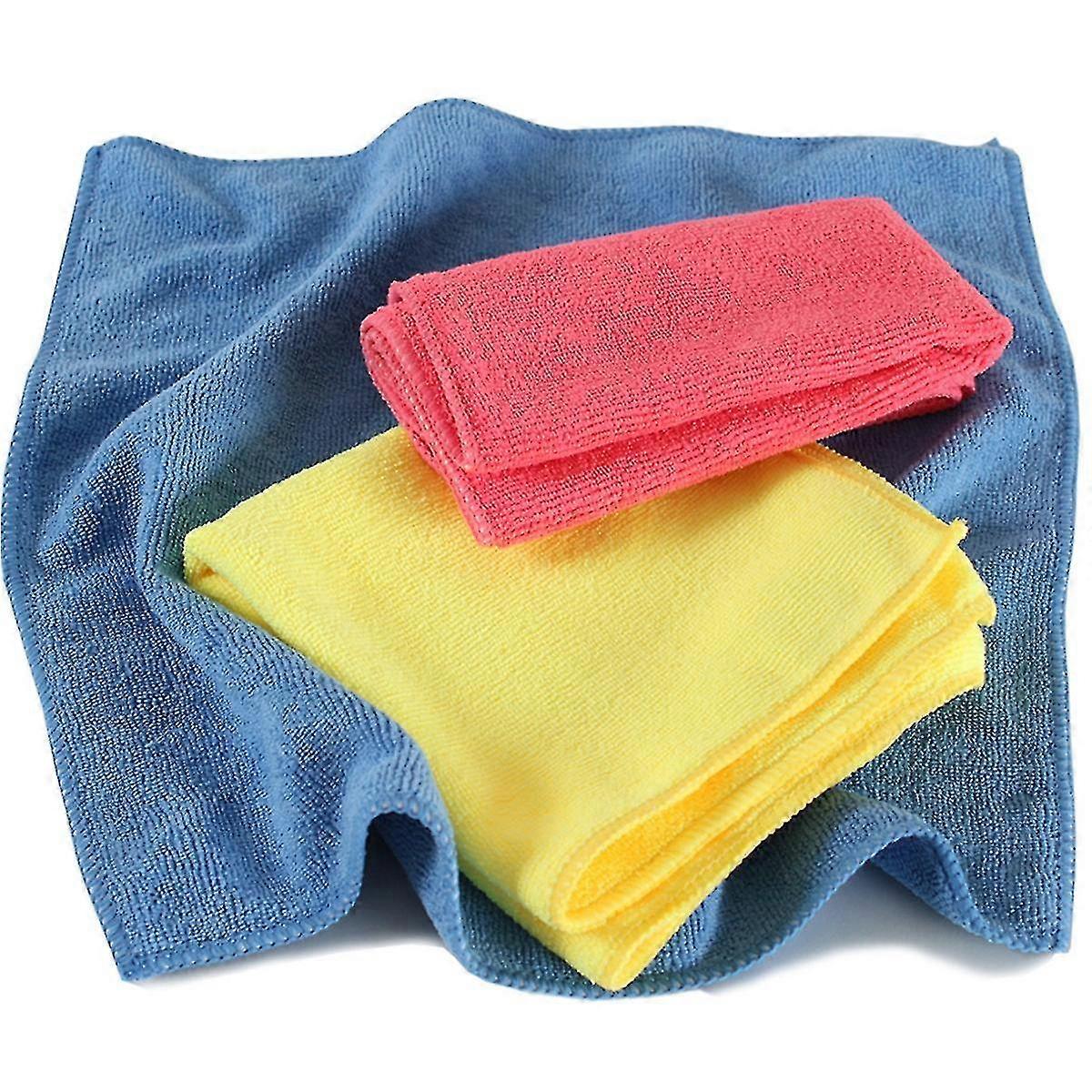 30 Washable Microfibre Cloths (35cmx35cm) - Colourful, Polyester