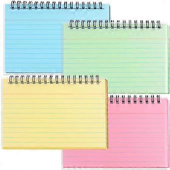 4 Packs 200 Revision Cards Lined Index Cards 4 Colours Record Cards 4x6 Inches Flash Cards for School Office Meeting Learning
