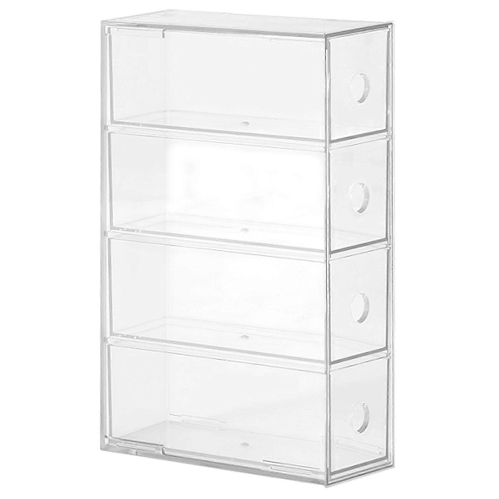 Sunglasses Storage Box Pull-out Drawers Four Layers Stackable Dustproof Clear Desktop Glasses Display Stationery Organizer Container