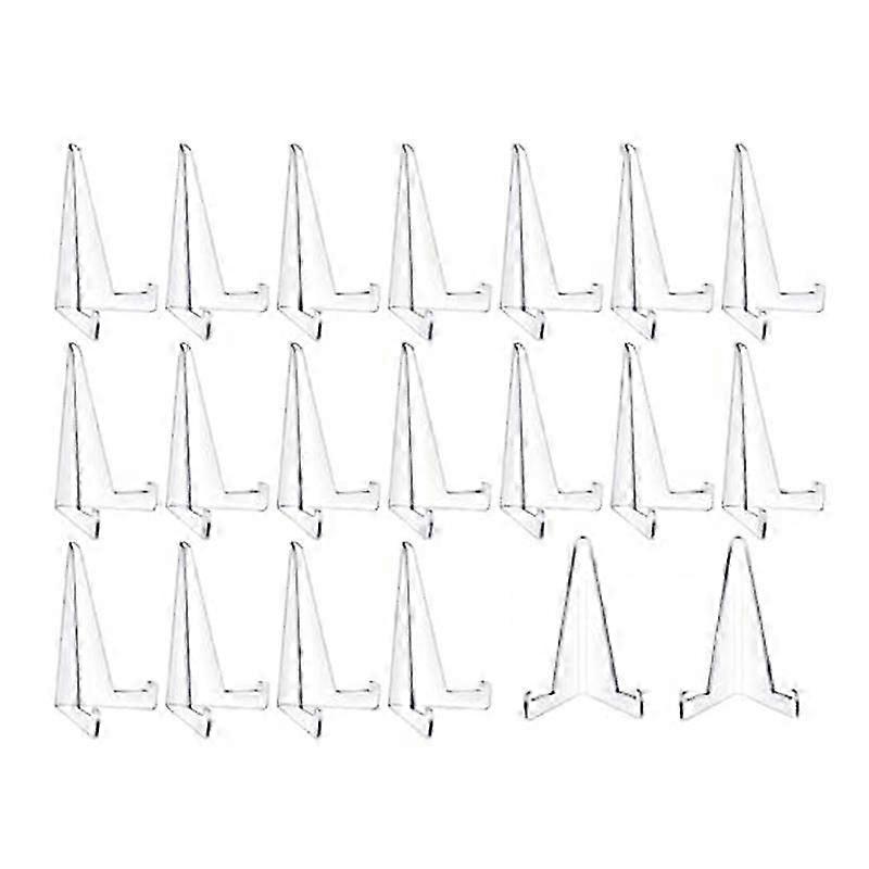 20 Pcs Triangle Acrylic Easel Stands For Display Mini Picture Frame Stand Plate Holders Photo Holder Stand