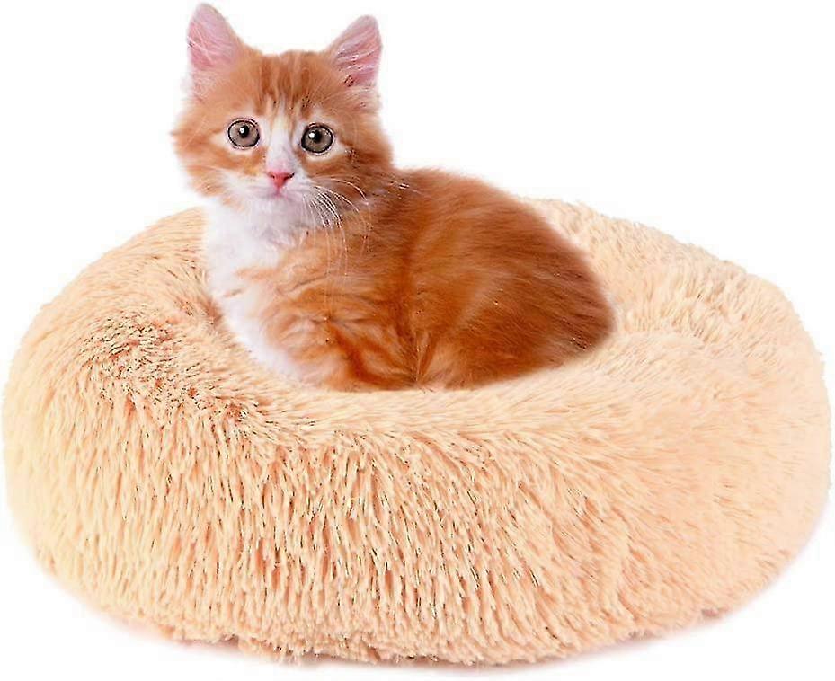 Lit pour chat rond antidérapant Donut pour chats d’intérieur, 40 cm de diamètre