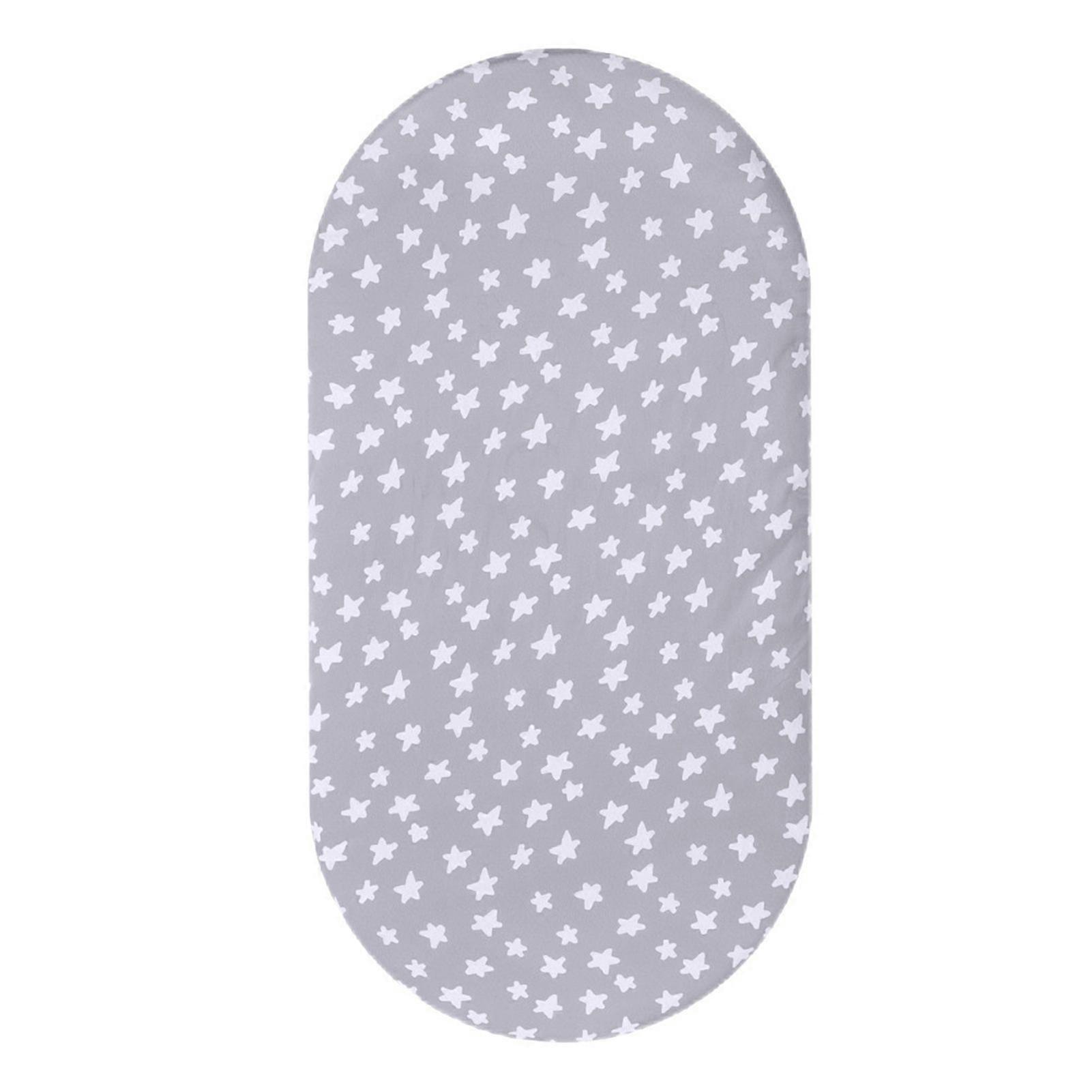 Baby Cradle Sheet Cartoon Printing Satin Elastic Edge Easy Installation Fits Oval Round Rectangular Hourglass Mattresses Bassinet Bed Sheet