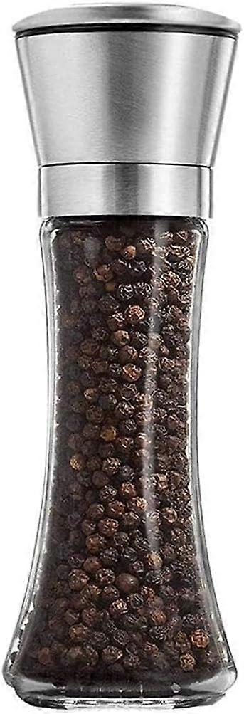 Refillable Manual Salt and Pepper Grinder Set with Adjustable Coarseness