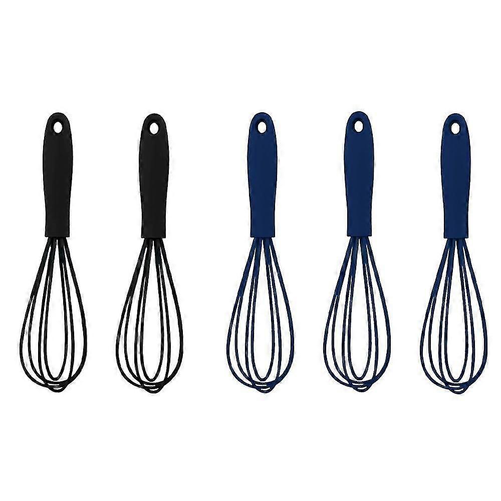 5 Pack Kitchen Small Whisks Set, Egg Beater For Cooking Blending Whisking Beating Stirringbaking