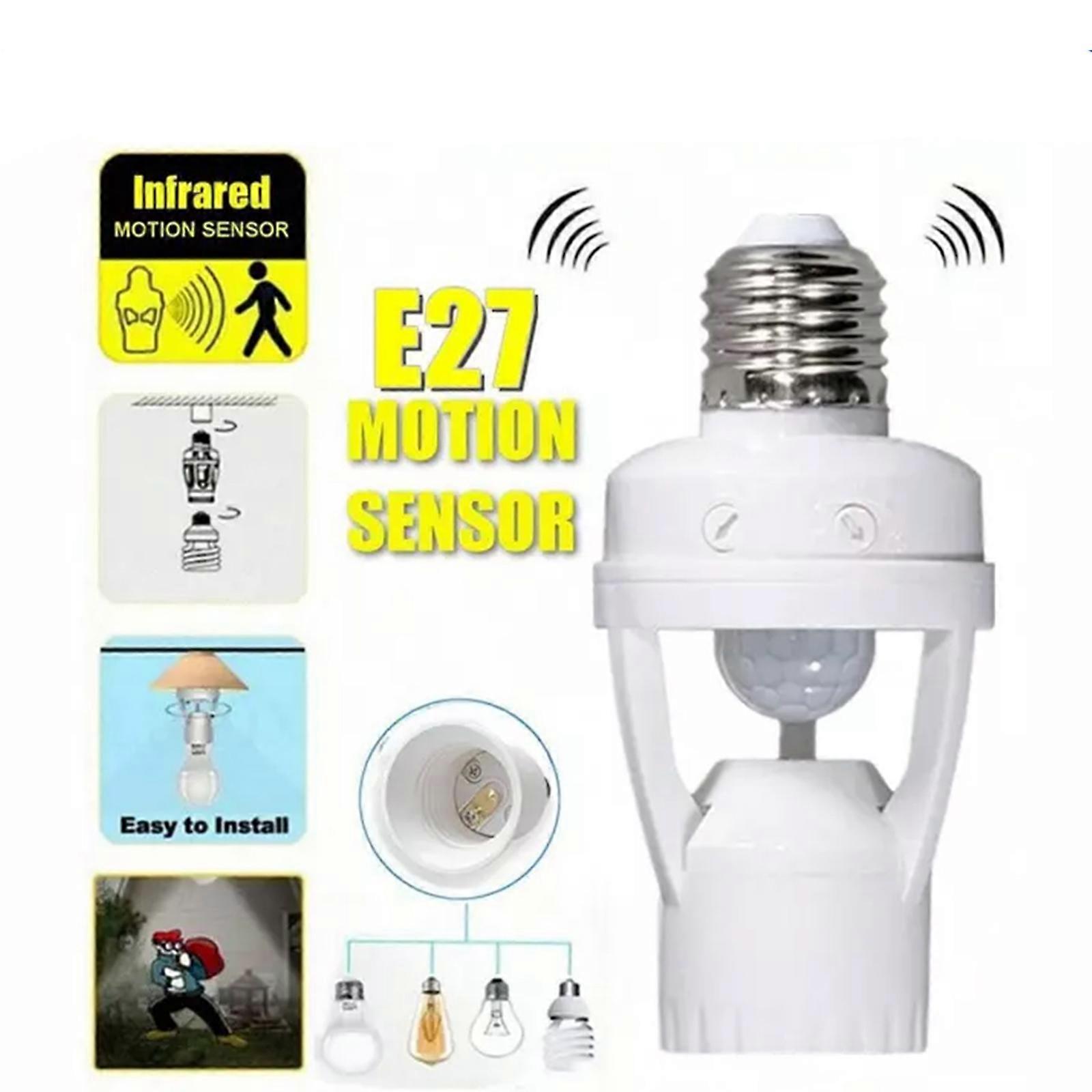 Auto On/Off E27 Motion Sensor Light Socket for Indoor/Outdoor