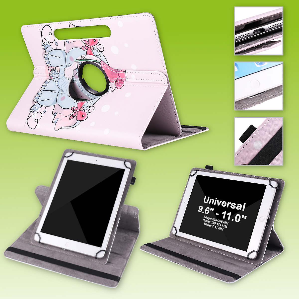 For Nokia T20 / T21 Tablet 10.4 360 Degree Rotation Universal Motif 4 Tablet Case Artificial Leather Cover Cases