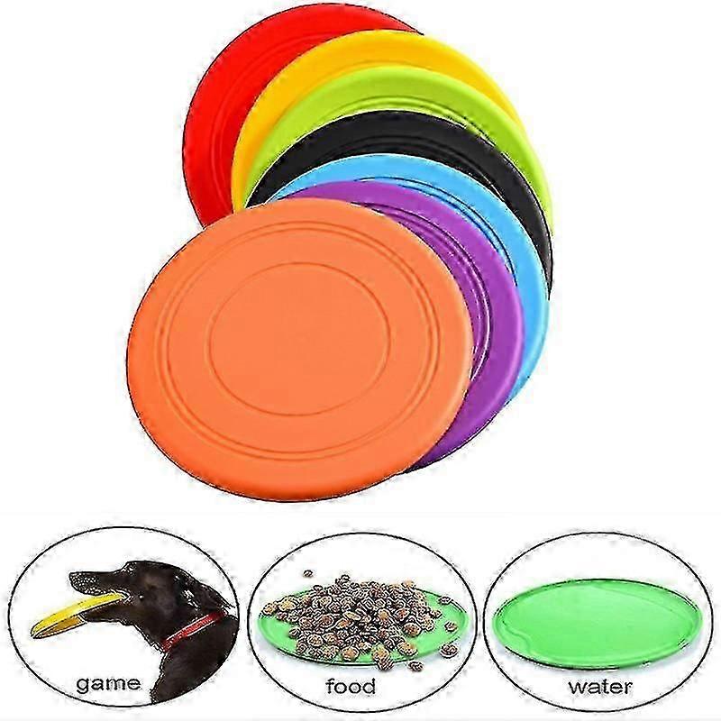 7 Pack Dog Flying Disc,puppy Flyer Dog Toy,dog React Faster Training Interactive Toys Silicone Floating Saucer