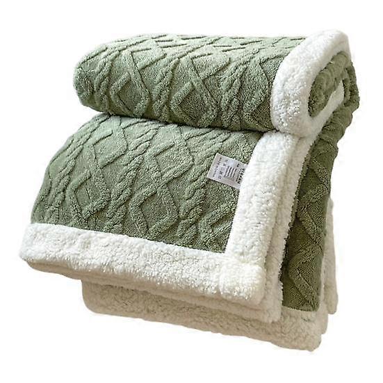 Winter Thickened Blanket Double-sided Fluff Plush Double-layer 3D Jacquard Solid Color Office Nap Dormitory Home Bed Sofa Travel Cozy Warm Blanket