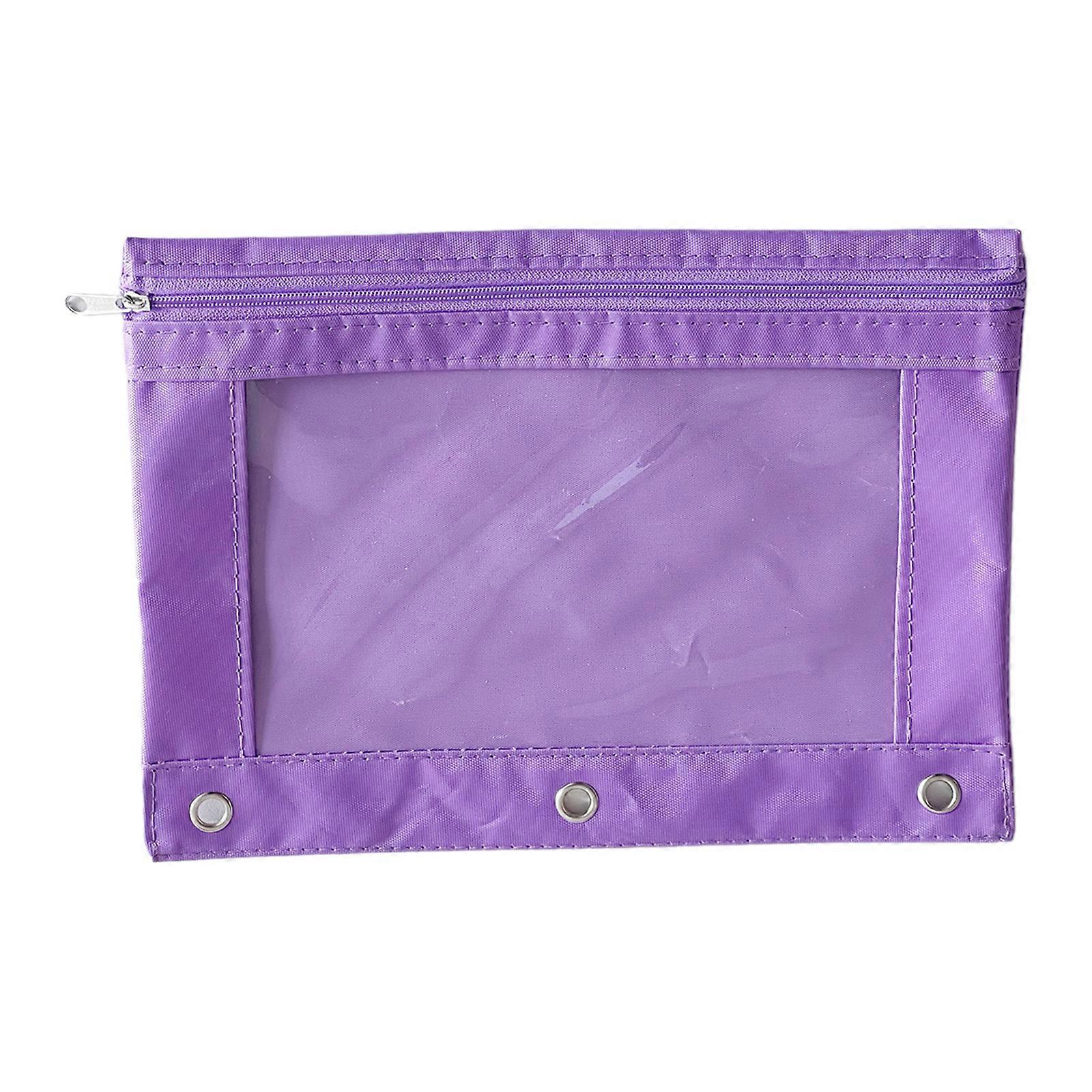 Practical Small Storage Pouch Stationery Bag Convenient Toiletry Storage Bag Makeup Organizer with Zippers for Travel Purple