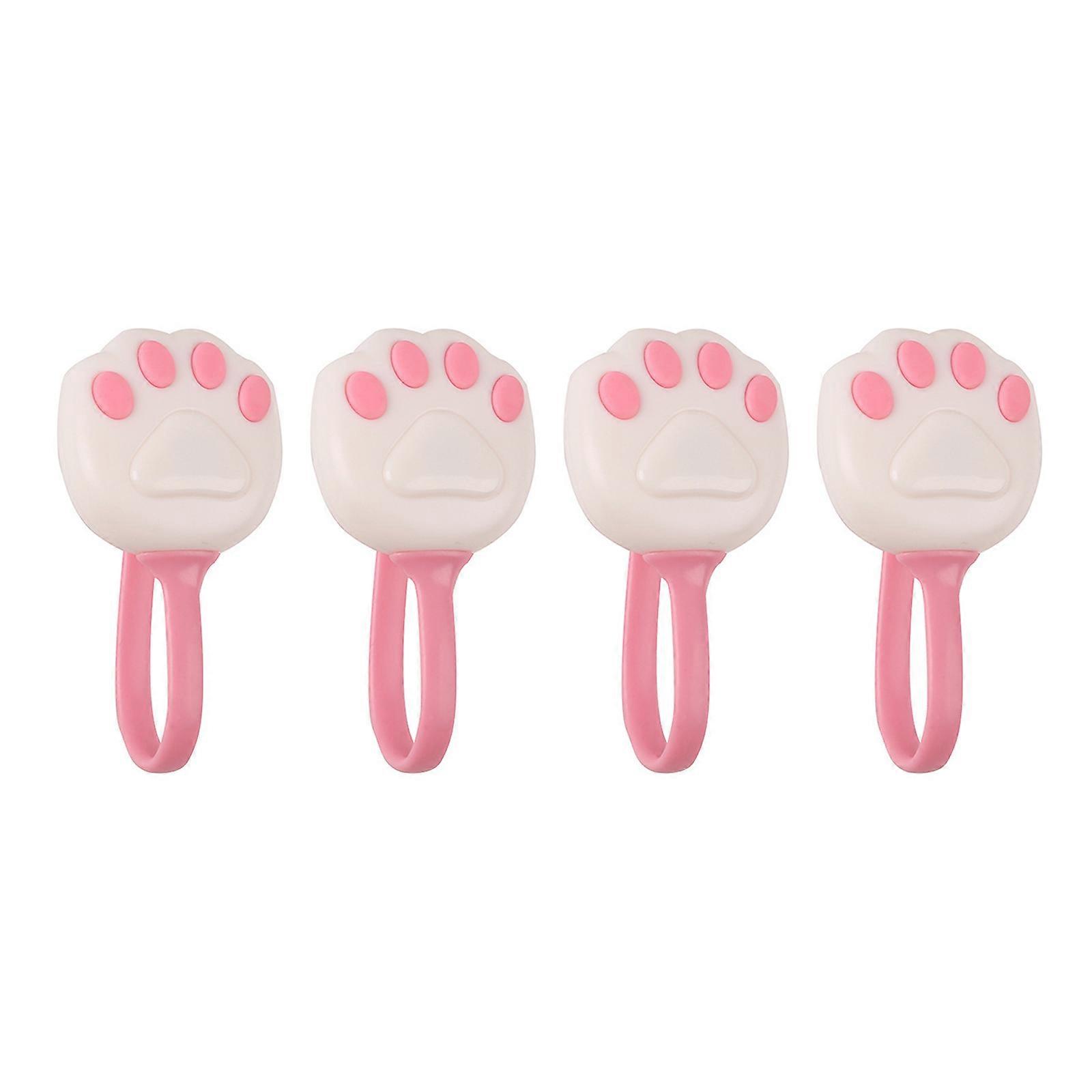 Cartoon Footprint Bed Sheet Clips 4pcs Easy to Unlock Fixing Accessory for Bed Sofa Blanket Fixing Accessories pink