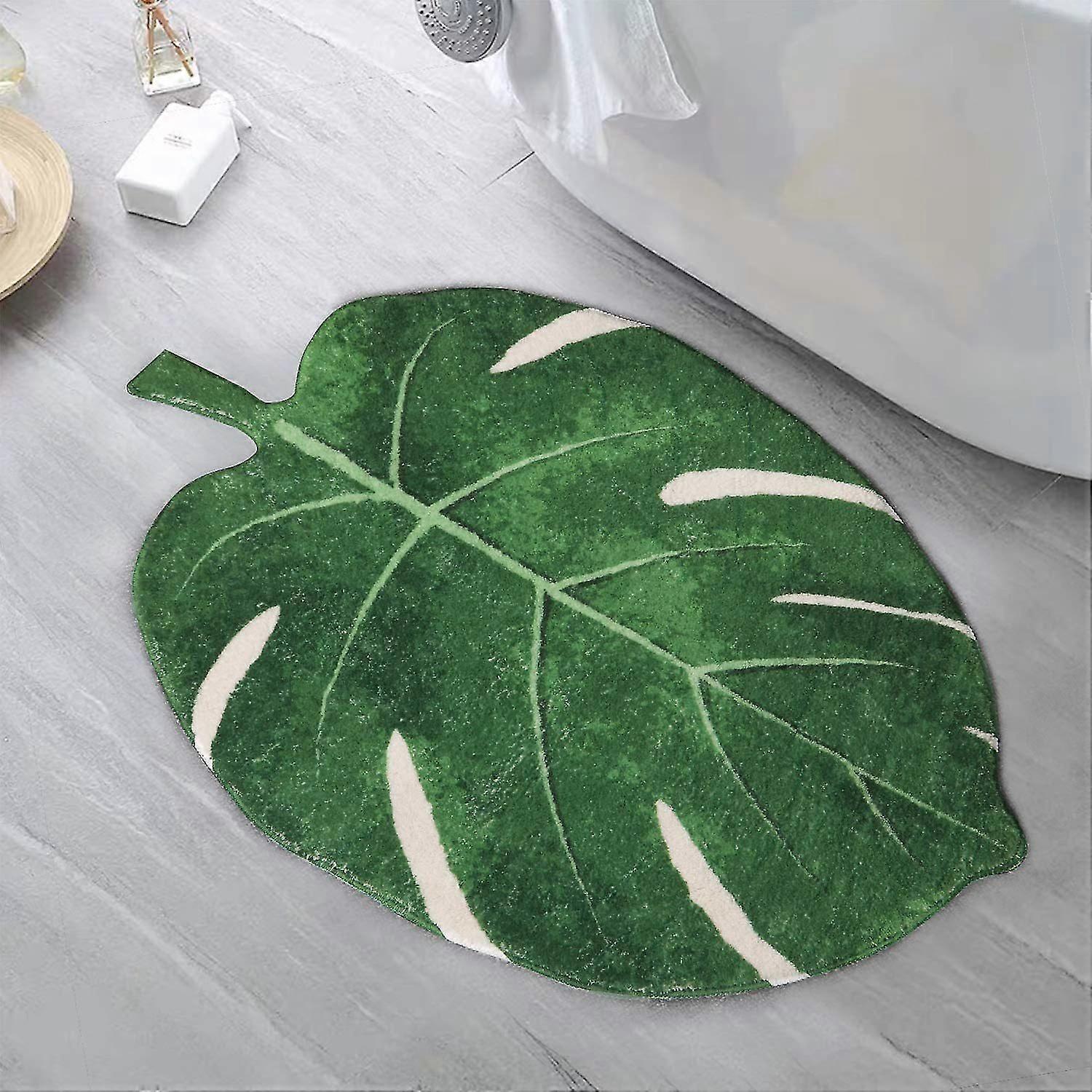 Leaf Shaped Non-Slip Bath Mat Green