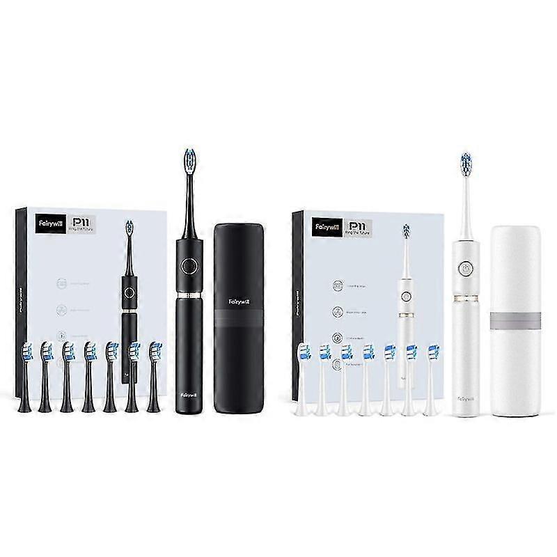 Professional Electric Sonic Toothbrush Waterproof Powerful Fast Charging Smart Timer Replacement Heads Travel Case