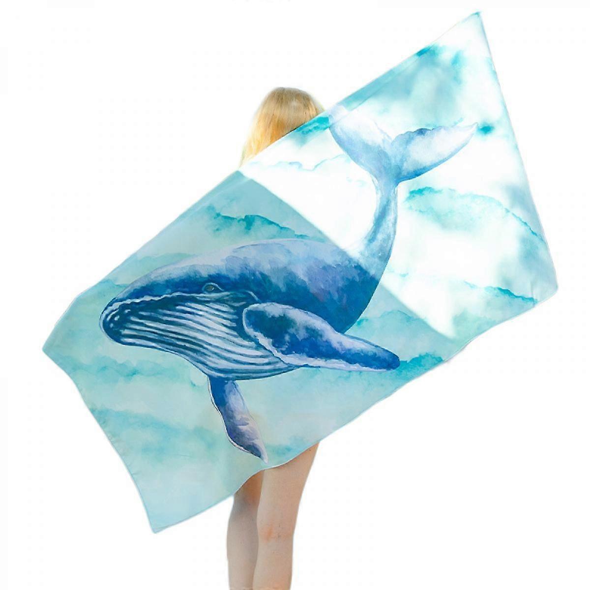 Dolphin Beach Towel, 31x63Microfiber Thin Soft Bath Swimming Pool Travel Towel, Oversized Quick Dry Sand Free Lightweight Towel