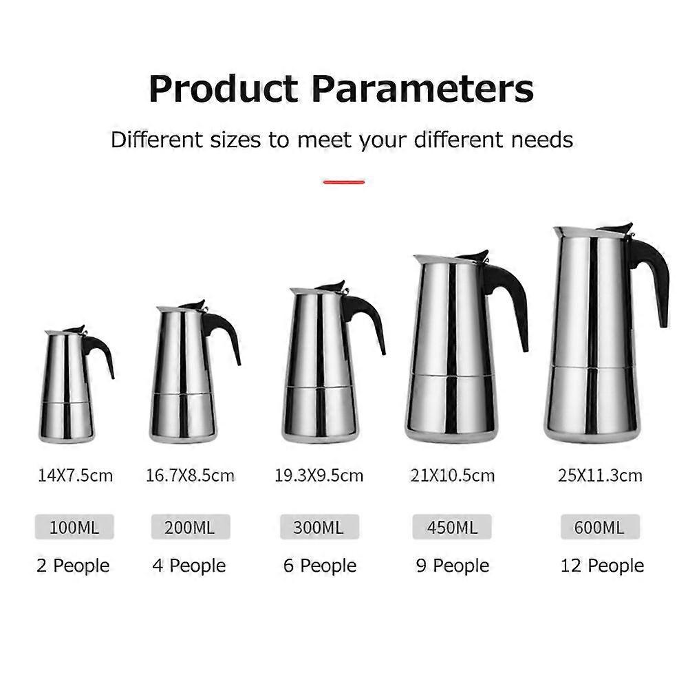Coffeepot Stainless Steel Coffee Maker Portable Electric Mocha Latte Stove Espresso Filter Pot European Coffee Cup