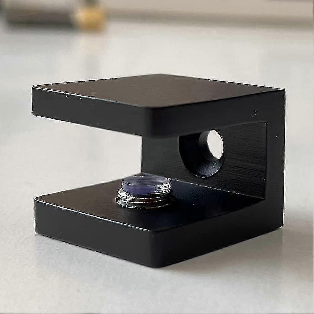 مشبك زجاجي أسود غير لامع - بدون مثقاب لرف زجاجي 8 مم - 10 مم (مجموعة من 4)