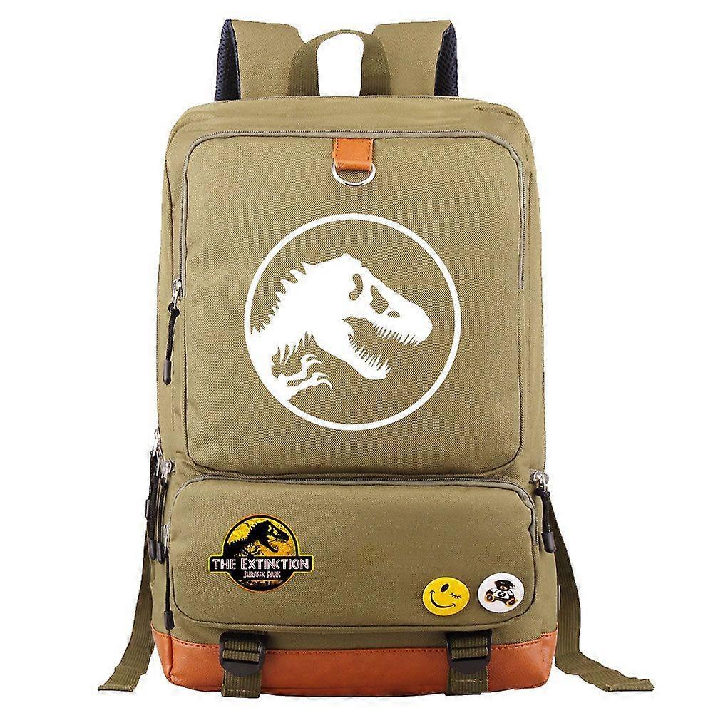 Jurassic World Jurassic Park حقيبة ظهر - حقيبة سفر كمبيوتر محمول على الكتف ، حقيبة ظهر رسول للمدرسة والسفر