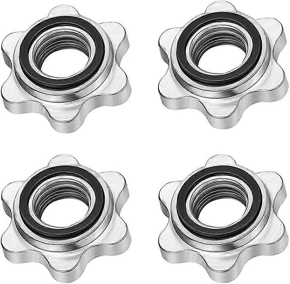 مجموعة من 4 دمبل Spinlock ، أطواق Spinlock قياسية غير قابلة للانزلاق مقاس 25 مم ، أغطية لولبية قضبان دمبل متوافقة ، أطواق نجمة الحديد