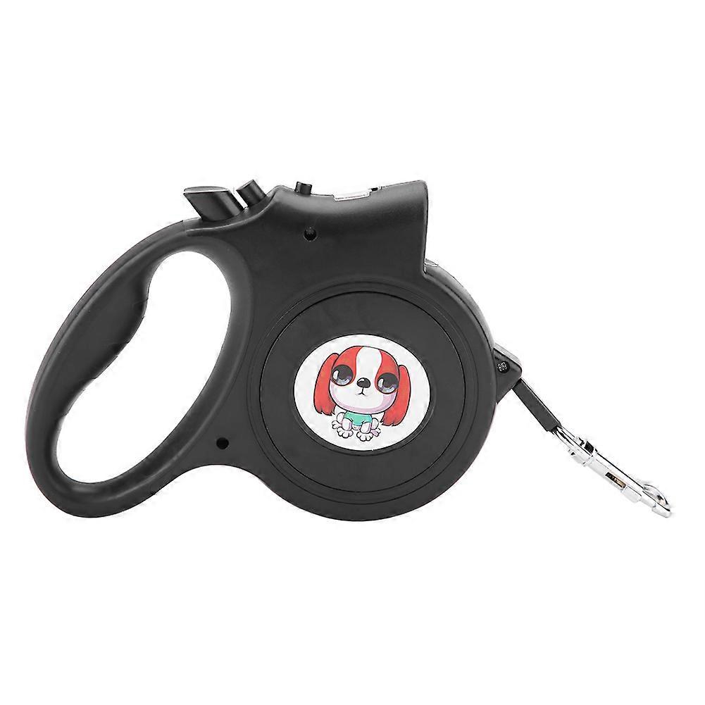 5M Retractable Automatic Winding Rope with LED Light Dogs Walking Traction Leashes Black