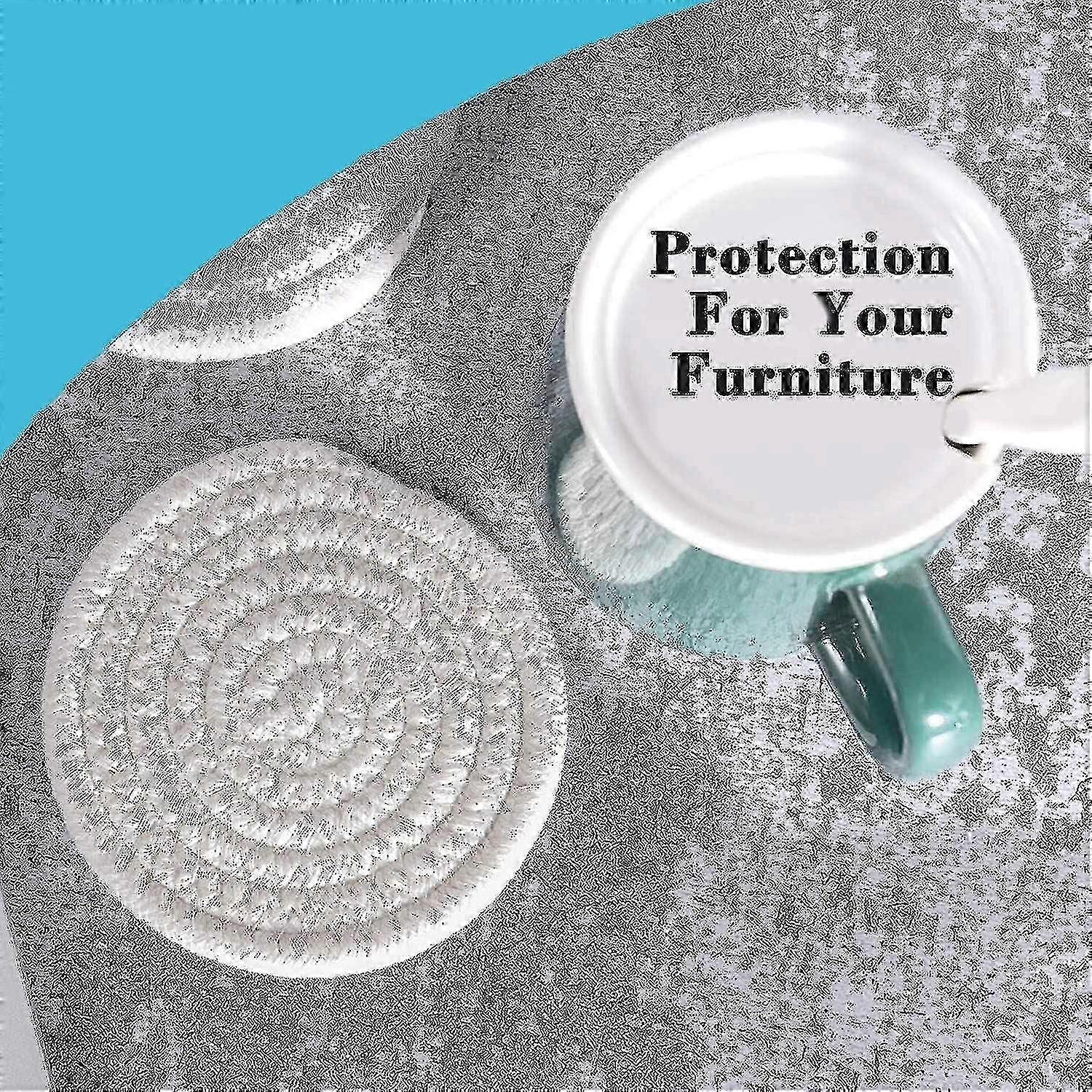 6PC Round Coasters for Table Protection, Heat-Resistant & Durable