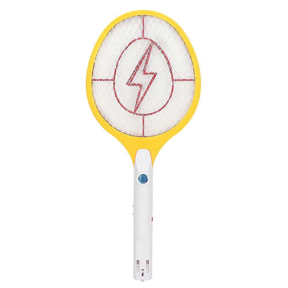 Electric Bug Zapper Swatter Racket Rechargeable Mosquito Fly Killer 220V EU Plug(yellow)