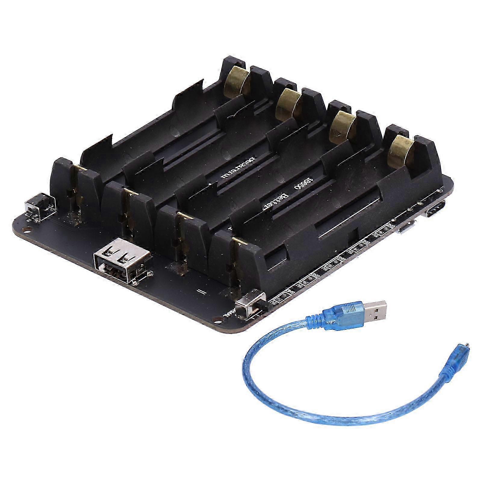 18650 Battery Holder Case 4-Channel Micro USB Interface for Raspberry Pi 0.5A 5-8V