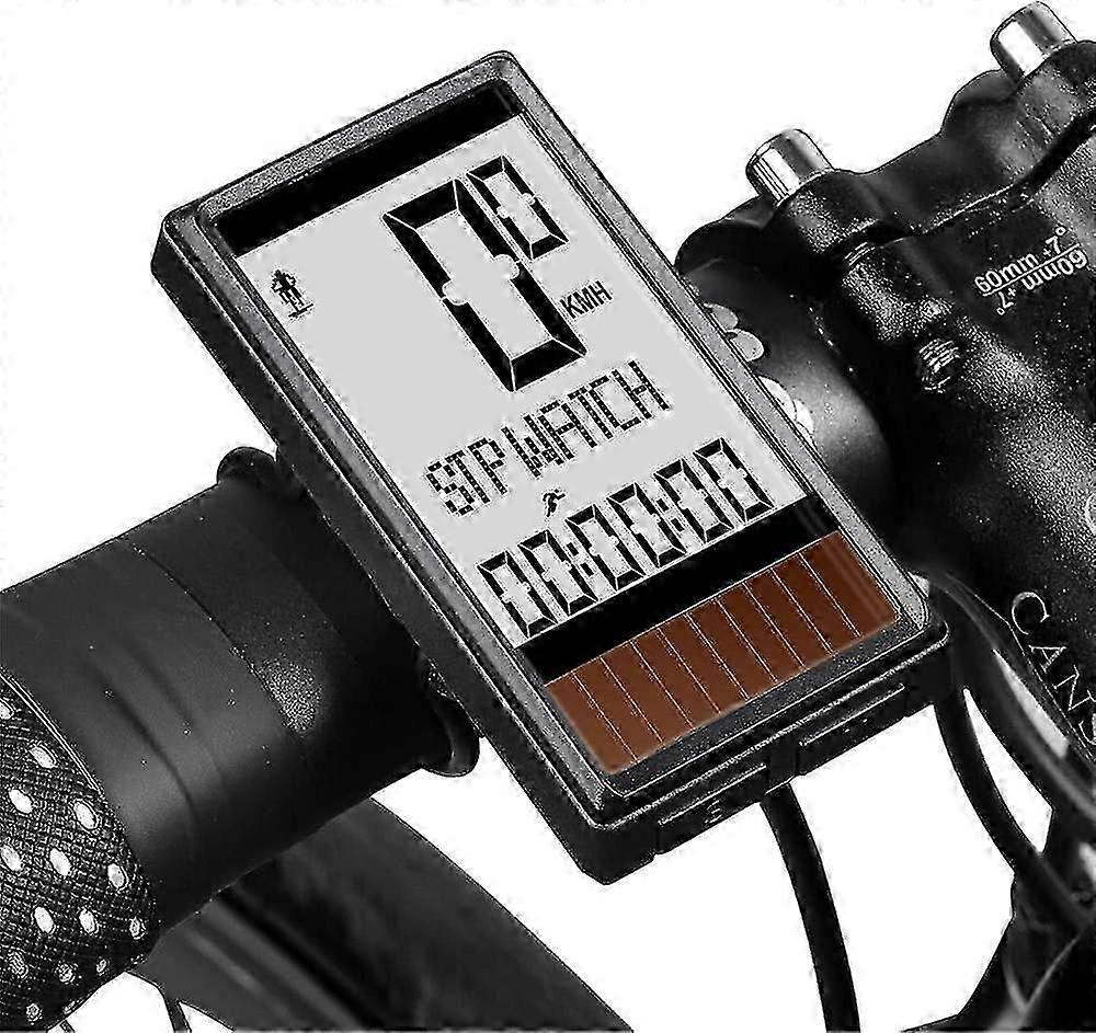 Bike Computer Wireless Ipx7 Waterproof Bicycle Speedometer Multi-functional Odometer With Solar Energy Panel