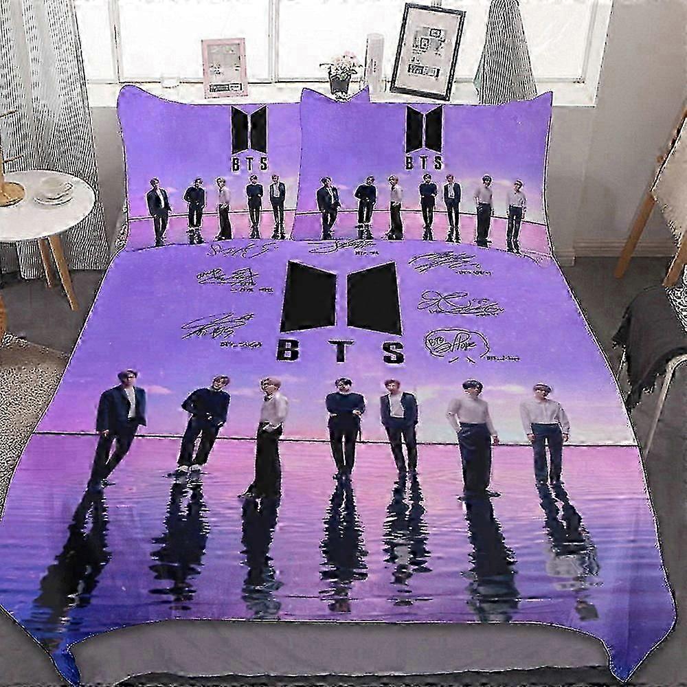 v1362 Lençóis Kpop B Conjunto de Cama de Edredom Cove3D Print Bedding Comforter Cover Capa de Edredão &  Fronhas (1 capa de edredão e 2 fronhas) Cama S