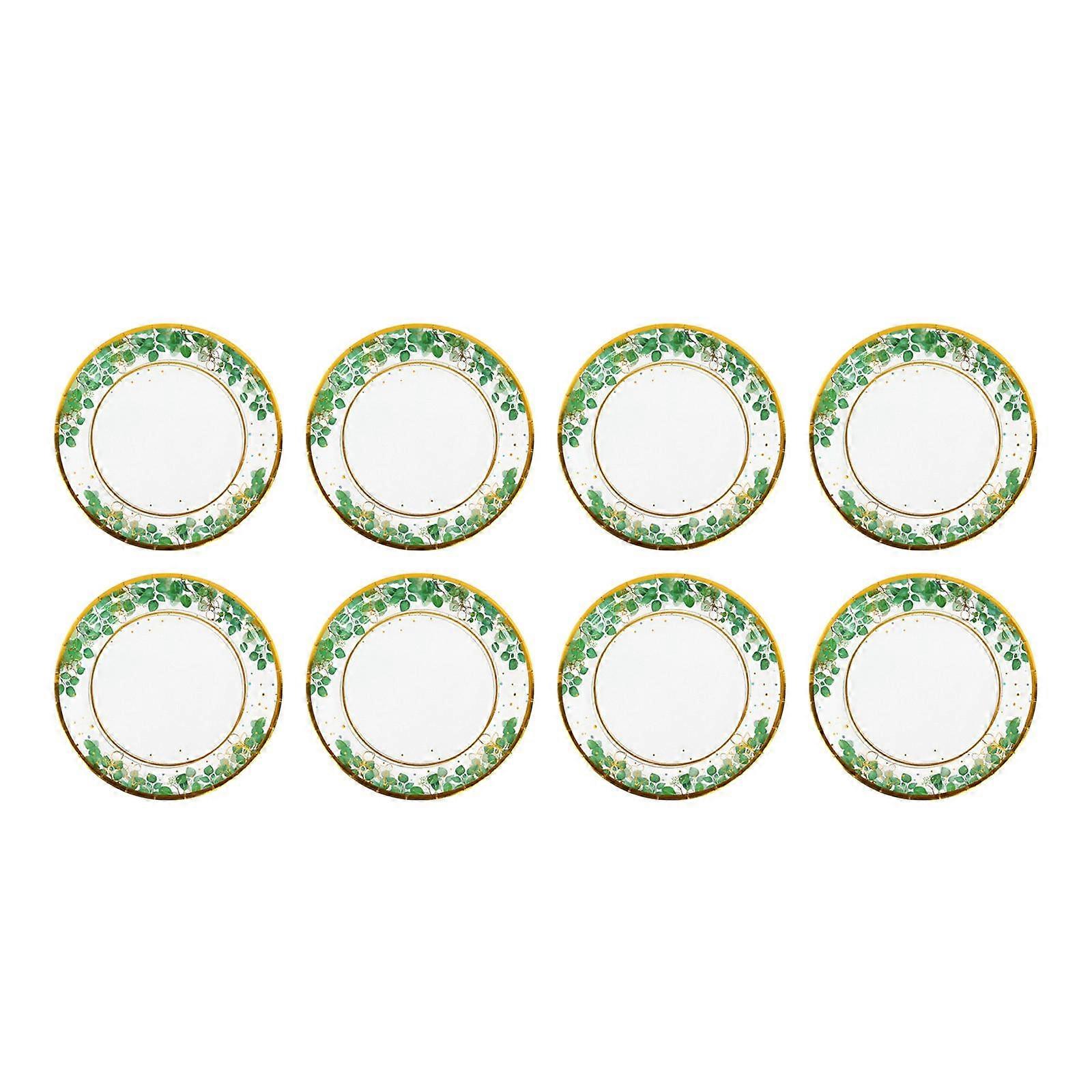 일회용 종이컵 세이지 녹지 장식 파티 플레이트 일회용 식기