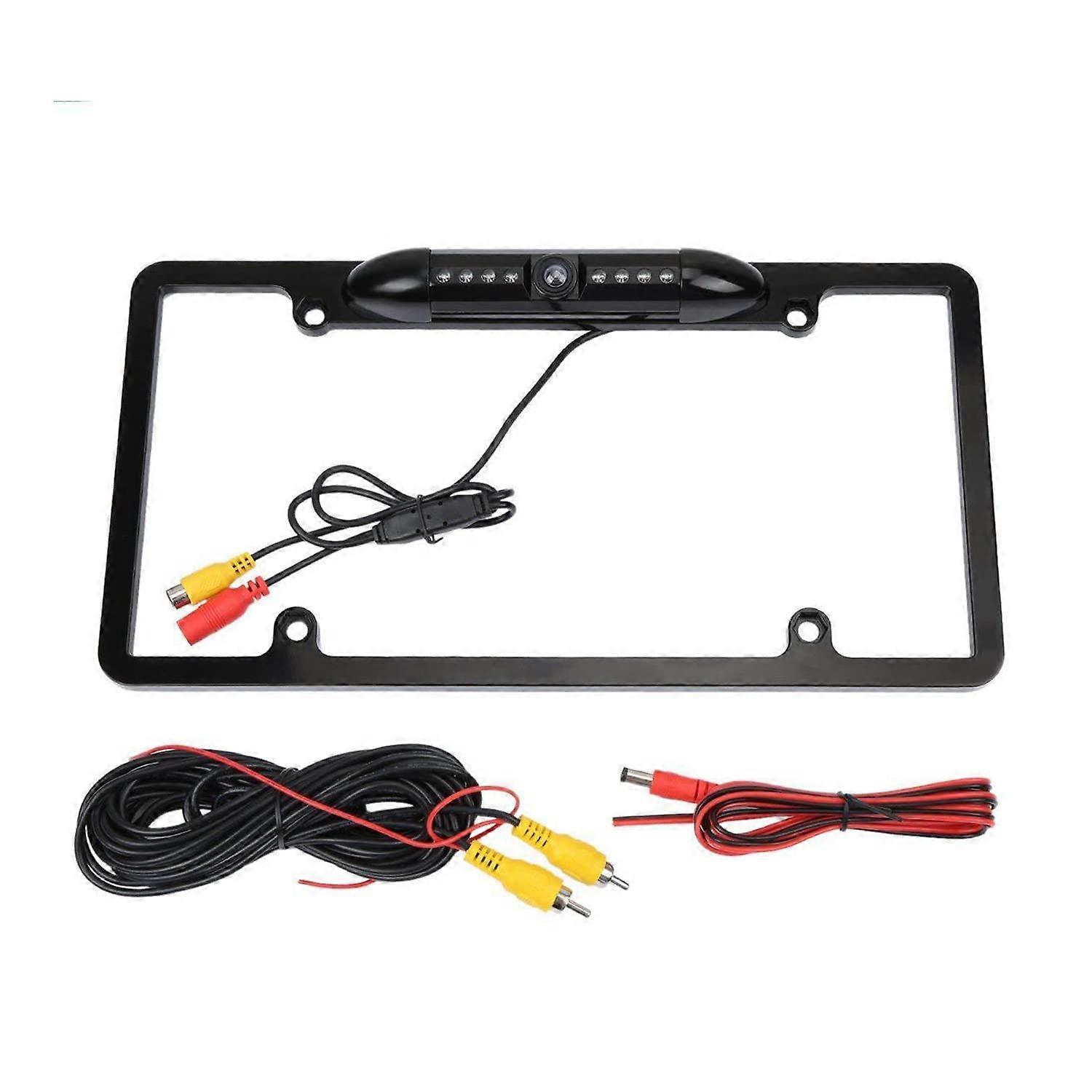 License Plate Frame Backup Camera With 8 LED Night Vision, 170° Viewing Angle, Waterproof for Cars, SUVs, and Trucks