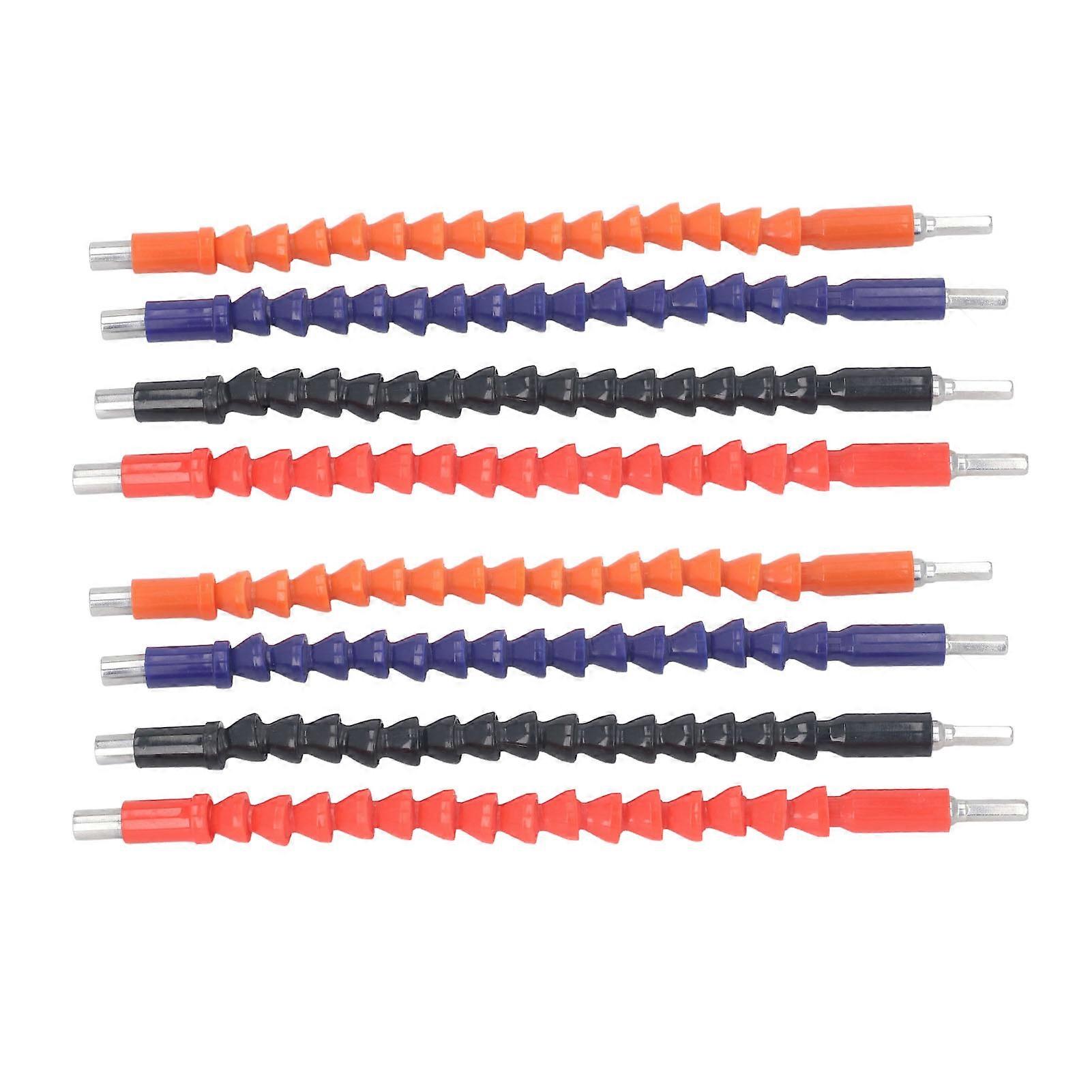 8pcs Flexible Shaft Extension Bits 295mm Bendable Hex Soft Shaft Drill Bit for Computer Chassis Electrical Cabinets Furniture 