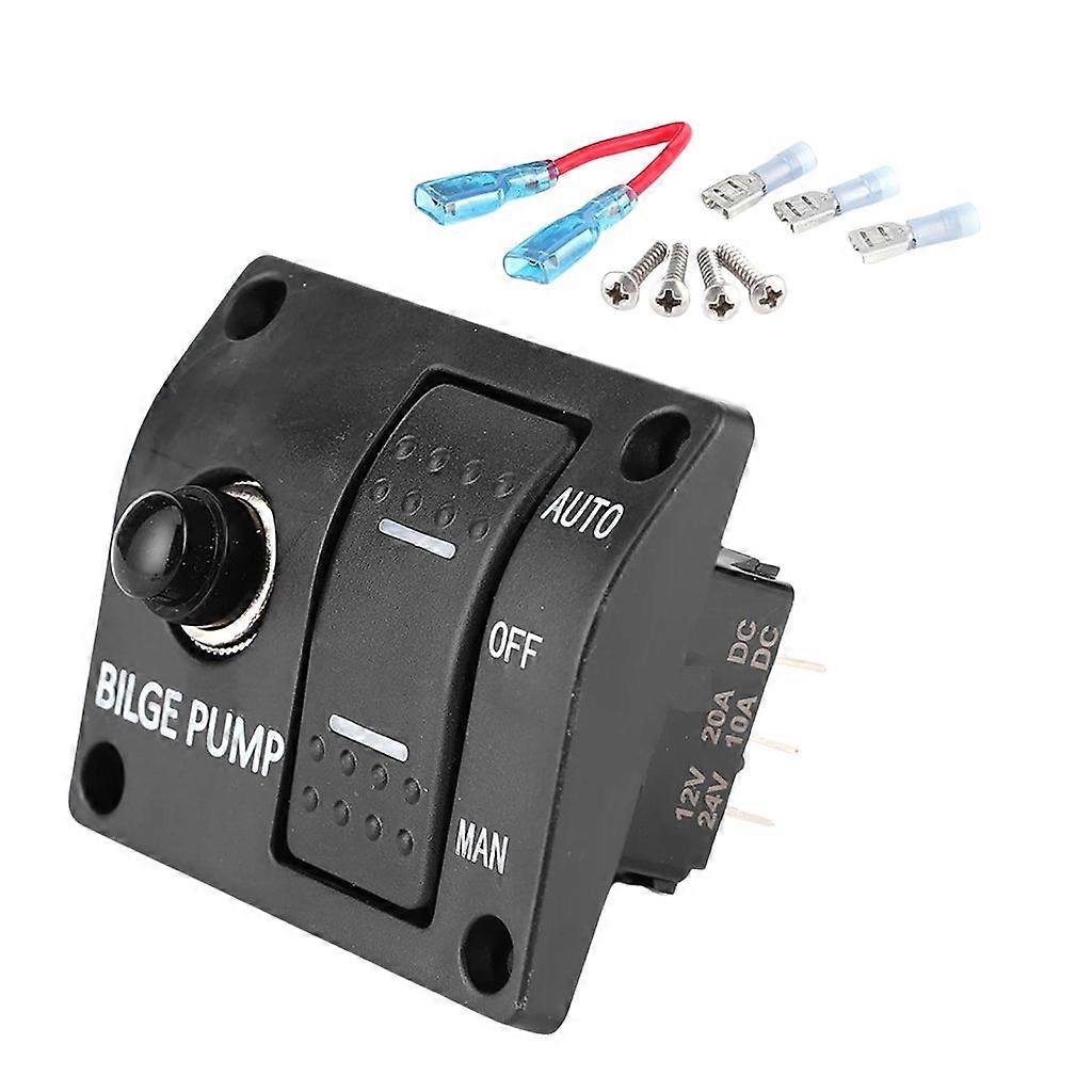 Bilge Pump Switch Panel 3 Position Marine Bilge Pump Control Panel for Boats