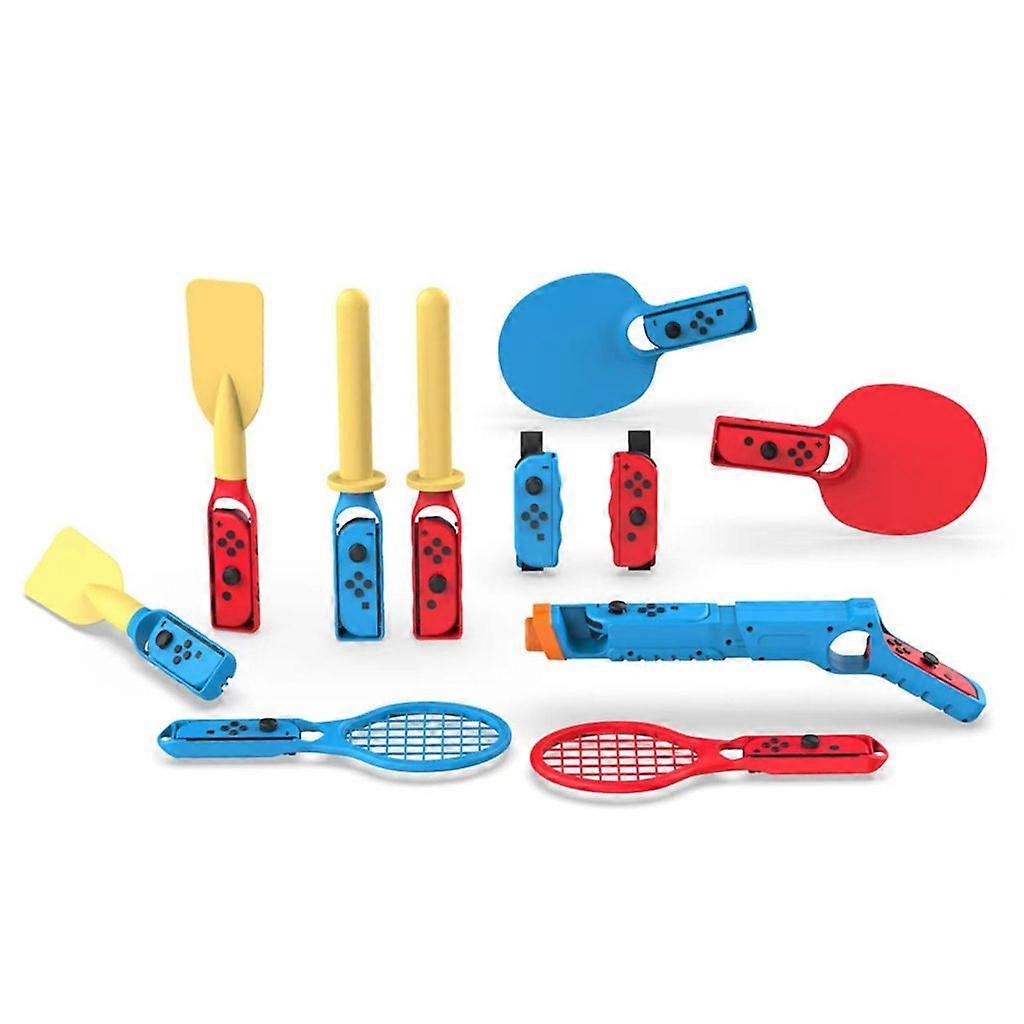 11 in 1 Game Accessories Kit for Switch Sport Games Ping-Pong Rackets Guns Grip