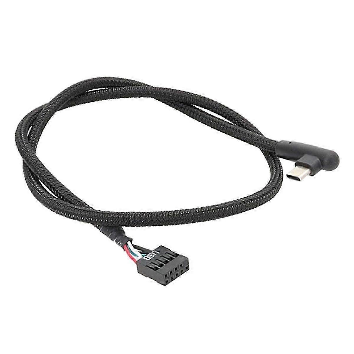 1Pcs USB 9Pin to Type C Cable for Computer Motherboard Anti Shielding Mesh Line Enhances Stability and Speed 60CM Edition