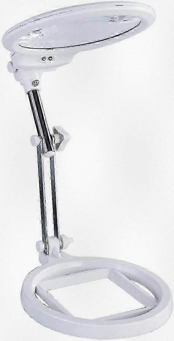 Large Adjustable Desktop Magnifier with 2x-6x Zoom, Foldable Manual Table Magnifier, Portable LED Lighted Magnifying Lamp on Stand, Ideal for Reading 