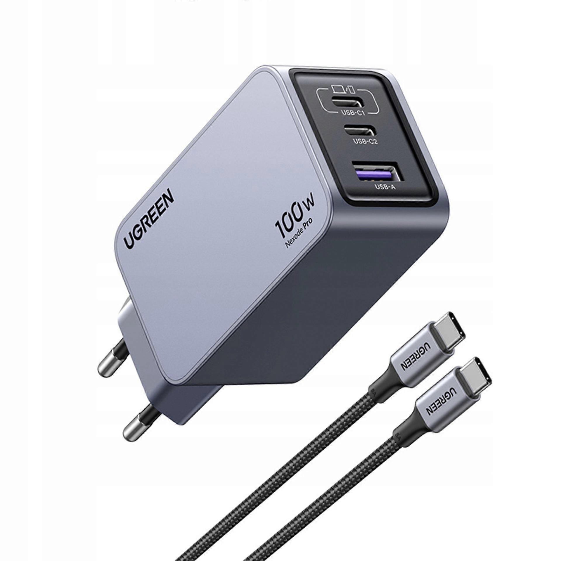 Ugreen Network Ugreen Nexode Pro 100w Gan USB-a, 2xUSB-c Grau