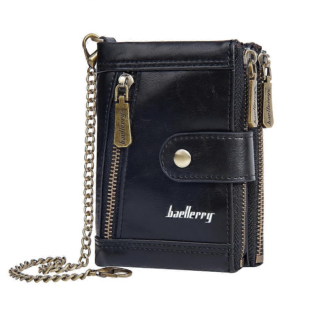 Baellerry D3261 Retro Multi-card Slot Double-zipper Short Wallet Coin Purse