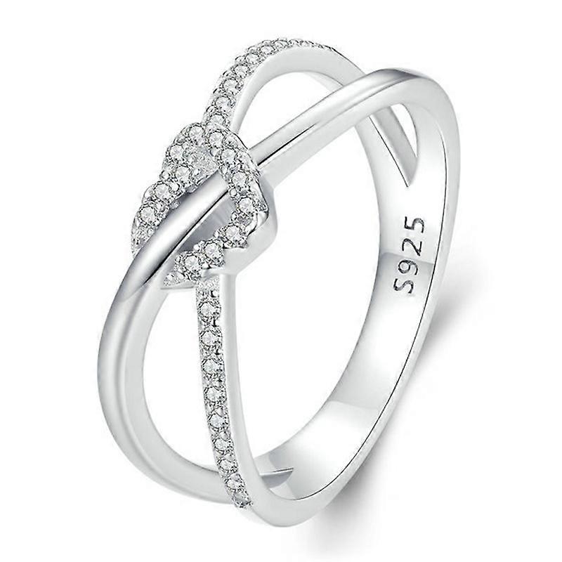 S925 Sterling Silver Plated Gold Heart-Shaped Wrap Double-Layer Rings
