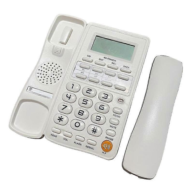 WhiteCorded Telephone LCD Display Corded Phone Landline Phone for Home Users
