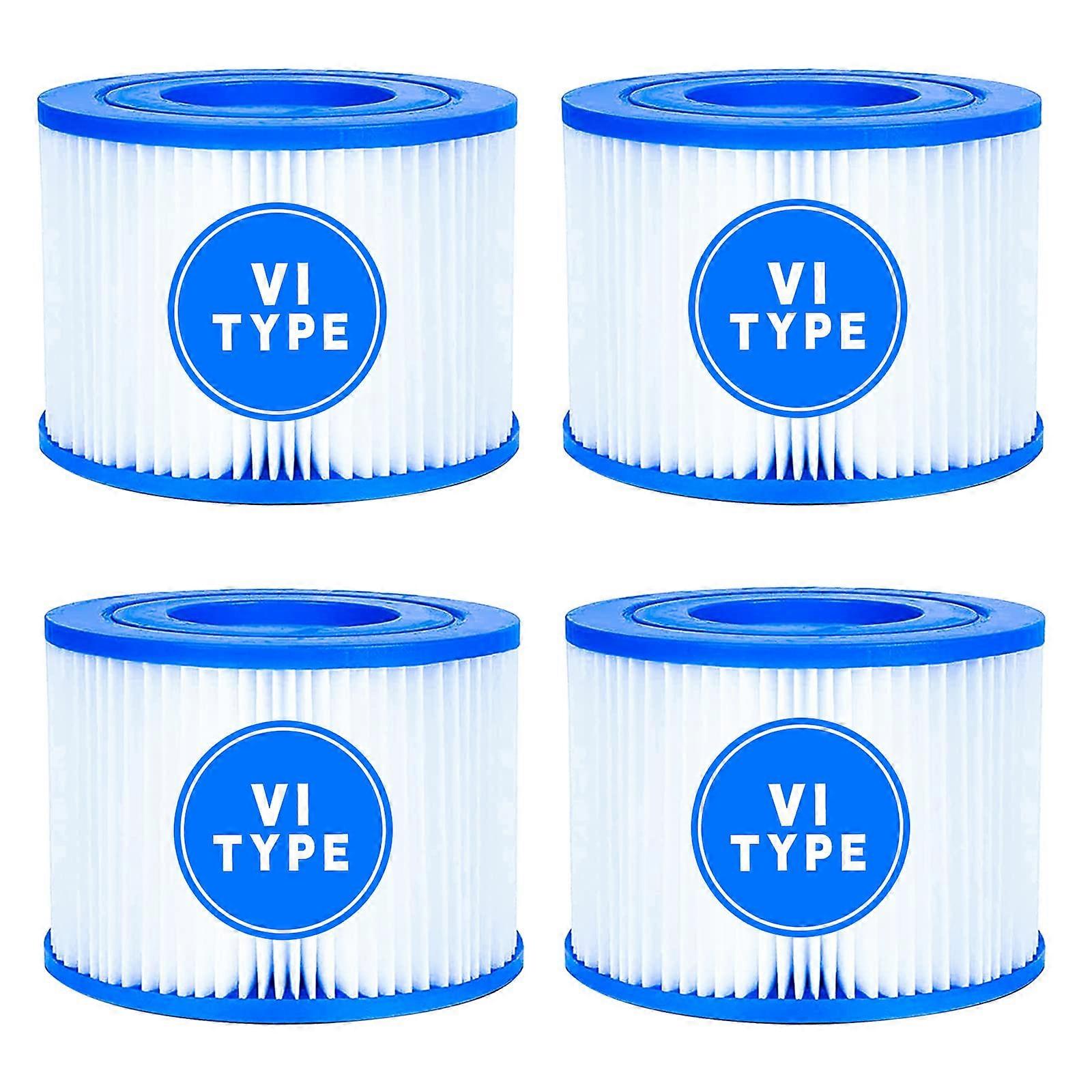 Type VI Pool Filter Cartridge: 4 Pack of Inflatable Hot Tub and SPA Replacement Filter Compatible